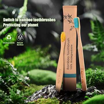Eco-Friendly Bamboo Toothbrushes for Family - 20 Pack