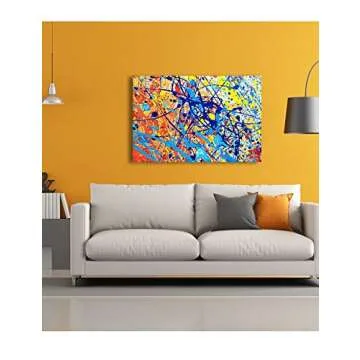 IPIC Abstract Jackson Pollock Style Giclee Print Canvas Art 36x24