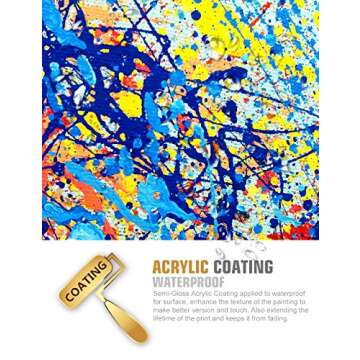 Abstract Jackson Pollock Style Giclee Canvas Art 36x24