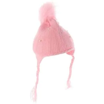 KESYOO Pearl Decorated Baby Winter Knit Hat Slouch