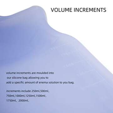Enema Bag Kit for Colon Cleansing, 2 Quart Open Top Enema Bag with Silicone Hose - Reusable Home Cof...