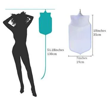 Enema Bag Kit for Colon Cleansing, 2 Quart Open Top Enema Bag with Silicone Hose - Reusable Home Coffee Enema Water Colon Cleansing Enemas