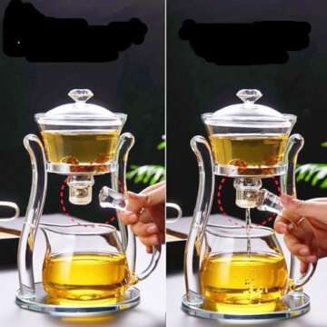 Mozeo Lazy Kungfu Teapot - Elegant Semi-Automatic Glass Tea Maker