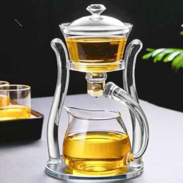Mozeo Lazy Kungfu Teapot - Elegant Glass Teapot Set