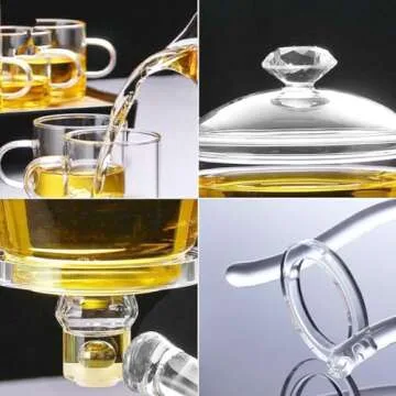 Mozeo Lazy Kungfu Teapot - Elegant Glass Teapot Set