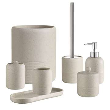 QL DESIGN Hight Quality Polyresin Wastebasket, Garbage Receptacle Bin for Bathrooms, Powder Rooms, Kitchens, Home Offices