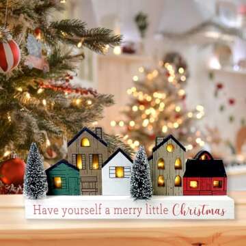 Rustic LED Lighted Christmas Tree Decor for Home