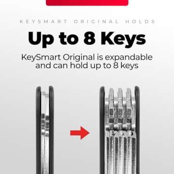 KeySmart Compact Key Organizer and Holder - Minimalist Keychain Case for Keys, Car Fobs - Expandable...