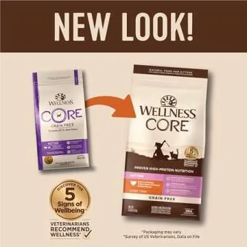 Wellness CORE Grain-Free Kitten Formula Dry Cat Food, 5 Pound Bag