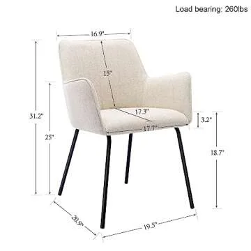 ONEVOG Modern Beige Dining Chairs Set of 2 for All Spaces