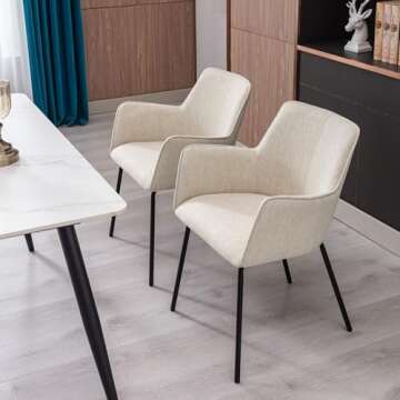 ONEVOG Modern Beige Dining Chairs Set of 2 for All Spaces