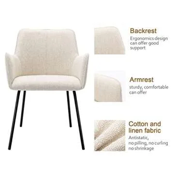 ONEVOG Modern Beige Dining Chairs Set of 2 for All Spaces