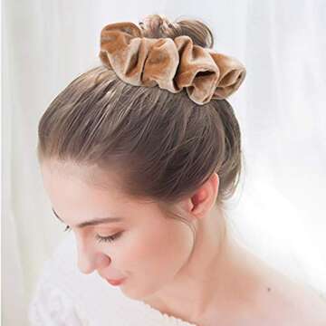 Scrunchies for Hair,12 Pcs Soft Hair Scrunchy Bobbles Elastic Hair Bands Ties Donut Hair Accessories for Women Ponytail Holder Velvet Vintage Scrunchies (Dark Color Series,12 Colors)