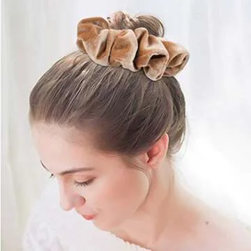 Scrunchies for Hair,12 Pcs Soft Hair Scrunchy Bobbles Elastic Hair Bands Ties Donut Hair Accessories for Women Ponytail Holder Velvet Vintage Scrunchies (Dark Color Series,12 Colors)