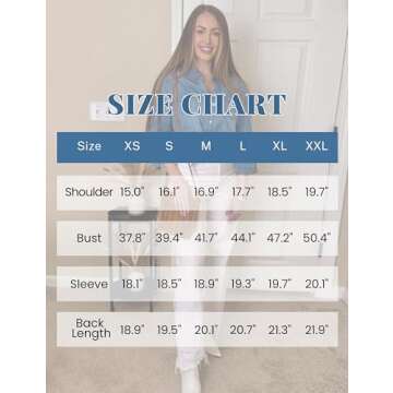 Omoone Women's 3/4 Sleeve Denim Crop Top Tie Knot Shirt Cardigan (0774-Dark Blue-L)