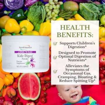 TRANSFORMATION THE GENESIS OF GOOD HEALTH Enzymes Digest Powder for Kids - Natural Digestive Support...