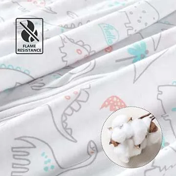 TILLYOU Sleep Sack 12-18 Months - 0.5 TOG Baby Wearable Blanket with 2-Way Zipper, Extra Soft Cotton Sleeveless Sleeping sack 2 Pack, Woodland Dinosaurs