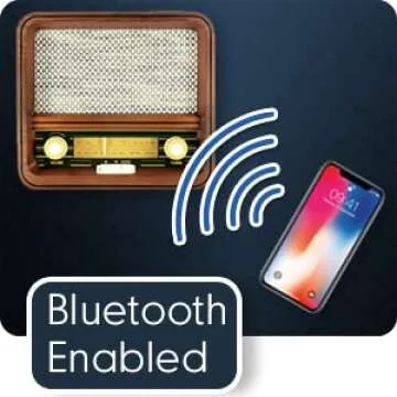 Vintage Wood Retro Radio with Bluetooth and AUX Input