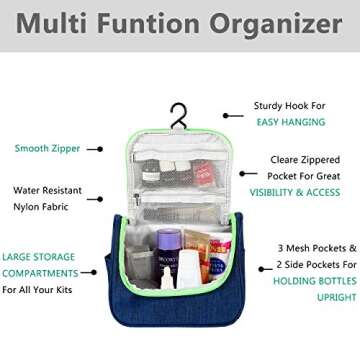 CozyCabin Hanging Toiletry Bag Travel Toiletry Kit for Men Women Toiletries Water Resistant with Mes...