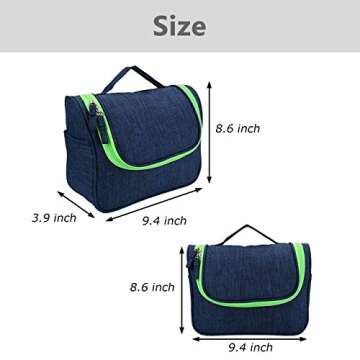 CozyCabin Hanging Toiletry Bag Travel Toiletry Kit for Men Women Toiletries Water Resistant with Mesh Pockets & Nylon Hanging Hook Shower Bag, Cosmetic Organizer for Travel Accessories