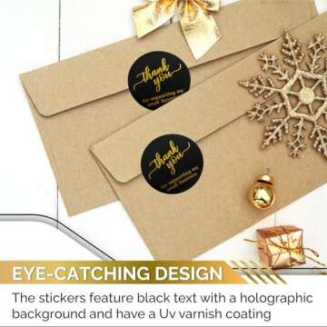 Elegant 500 Pcs Thank You Stickers for Businesses