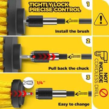 Holikme 6Pack Drill Brush Power Scrubber Cleaning Brush Extended Long Attachment Set All Purpose Drill Scrub Brushes Kit for Grout, Floor, Tub, Shower, Tile, Bathroom，Scrub Brush Blue