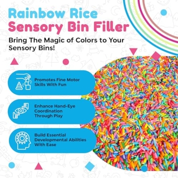 Rainbow Rice for Sensory Play - 4 Cups of Fun