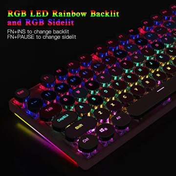 HUO JI Vintage Mechanical Gaming Keyboard with RGB Lighting