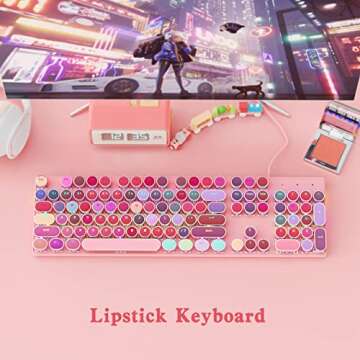 HUO JI Vintage Mechanical Gaming Keyboard with RGB Lighting