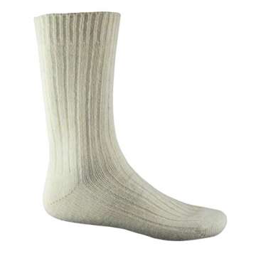 Yun Men's Natural Pure 100% Wool Warm Boot Winter Socks Traditional Cream (3-Pairs)