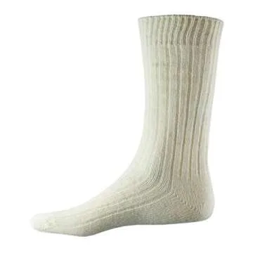 Yun Men's Natural Pure 100% Wool Warm Boot Winter Socks Traditional Cream (3-Pairs)