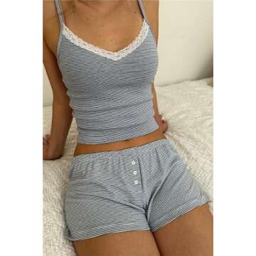 Yuemengxuan Women Two Piece Outfits Y2k Boy Shorts Set Sleeveless Crop Top Button Down Shorts Set Lo...