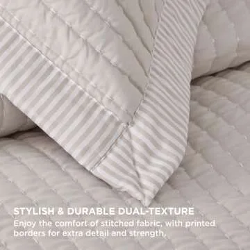 Bedsure Queen Quilt Set Bedspread Coverlet Queen Size - Lightweight Soft Bedding Set for All Seasons, Corduroy Pattern Quilt Set, 3 Pieces, 1 Quilt (90"x96") & 2 Pillow Shams (20"x26"+2")