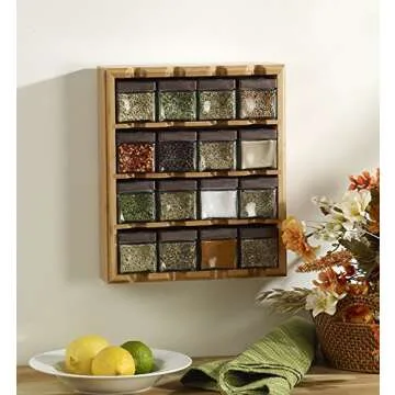 Kamenstein Bamboo 3-in-1 Spice Organizer - Stylish and Functional with 5 Year Refills