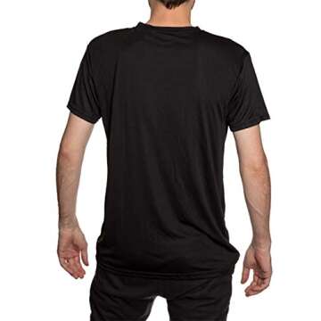 NHL Mens Distressed Lines Loose Fit Performance Rashguard Wicking Short Sleeve Shirt (Medium, Pittsb...