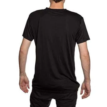 NHL Mens Distressed Lines Loose Fit Performance Rashguard Wicking Short Sleeve Shirt (Medium, Pittsb...