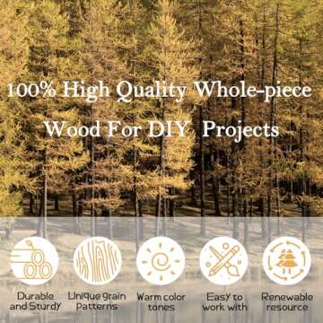 12 Pieces 5 Inch Unfinished Wood Rounds, GOH DODD Wooden Circles Wood Discs Blank Slices Home Decor for DIY Crafts, Painting, Wood Burning, Laser Engraving, Centerpieces, Weddings, Round