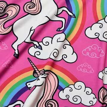 Jxstar Unicorn Dress Girls Dress 4t /5t Size 8 Pink Kids Rainbow Long sleeves140