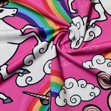 Jxstar Unicorn Dress Girls Dress 4t /5t Size 8 Pink Kids Rainbow Long sleeves140
