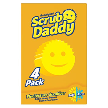 Scrub Daddy Original Smiley Sponge Pack of 4 for Effortless Cleaning