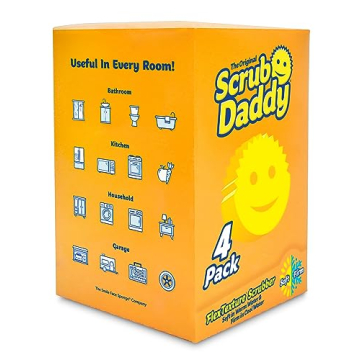 Scrub Daddy Original Smiley Sponge Pack of 4 for Effortless Cleaning