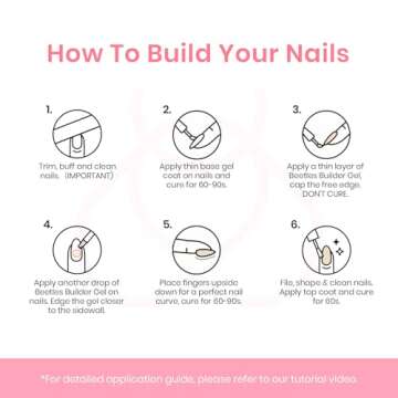 Beetles Hema Free Builder Gel for Nails, 6 Color Nude Pink Builder Gel for Nail Thickening & Repair, Building Gel Nail Strengthener Extension Gel Gift for Women