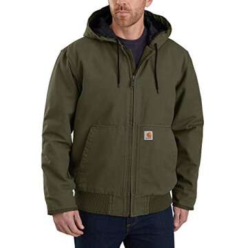 Carhartt Men's Loose Fit Washed Duck Insulated Active Jacket for Work and Outdoor Activities