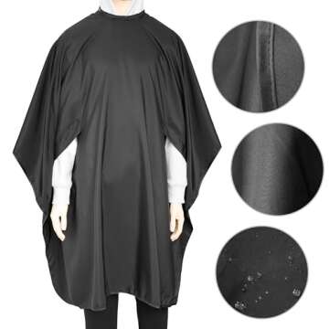 BEMYGREENBAG Waterproof Hairdresser Cutting Cape Lightweight Hair Cape With Two Slots Salon Cutting ...