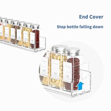 FEMELI Acrylic Spice Rack Wall Mount 15 Inch, 4 Packs Of Hanging Spice Rack Shelf for Cabinets Cupboard Or Pantry Door, Wall Spice Rack Organizer for Kitchen
