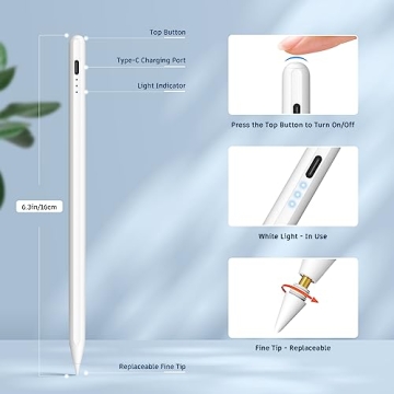 Top Stylus Pen for iPad 2018-2024 with Fast Charge