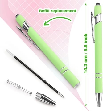 Bribobo 8 Pack 2-in-1 Ballpoint Stylus Pens for Touch Screens