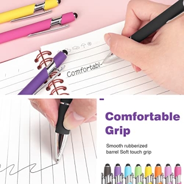 Bribobo 8 Pack 2-in-1 Ballpoint Stylus Pens for Touch Screens