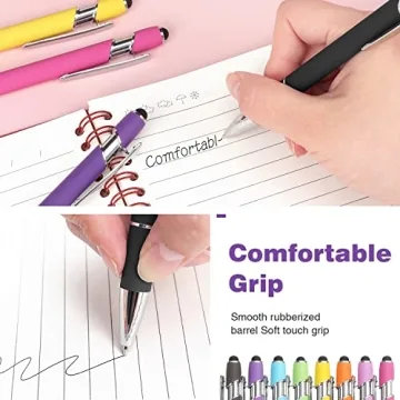Bribobo 8 Pack 2-in-1 Ballpoint Stylus Pens for Touch Screens