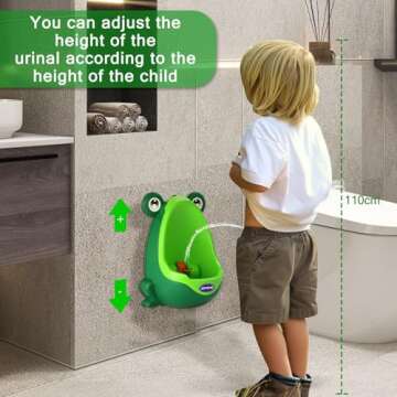 AOMOMO Frog Potty Training Urinal for Boys Toilet with Funny Aiming Target Green